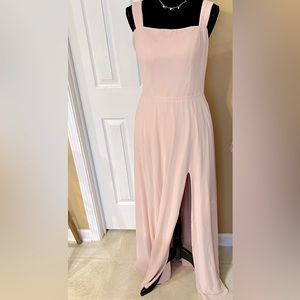 Stunning blush pink evening gown with pockets!
